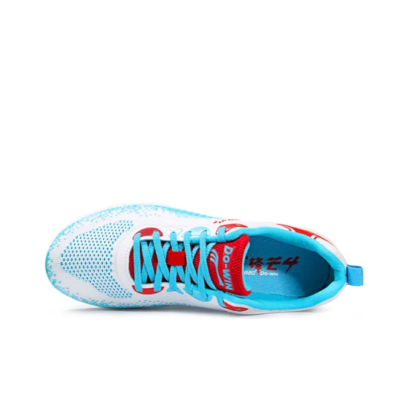 DO-WIN Cushioned Slip-Resistant Abrasion-Resistant Low-Top Running Shoes Unisex White Blue-2