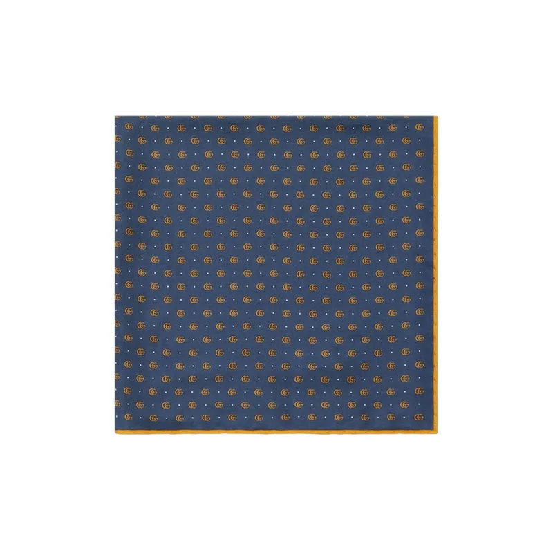 GUCCI Silk Scarves Men Blue-1