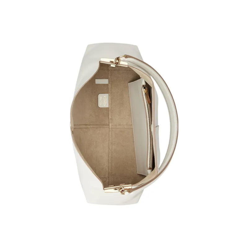 TOD'S Leather Handbag, Shoulder Bag Small Size Women's White-3