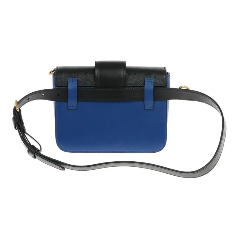 PRADA Cahier Calfskin One Shoulder Crossbody Fanny Pack Women's Blue-2