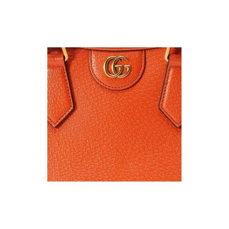 GUCCI Diana Leather Tote Bag Shopping Bag Shoulder Bag Crossbody Bag Handbag Small Size Women's Orange-9