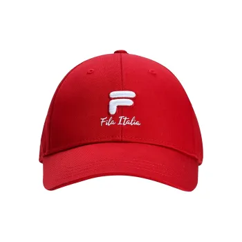 FILA FUSION Cotton Baseball Caps Unisex Garnet Red