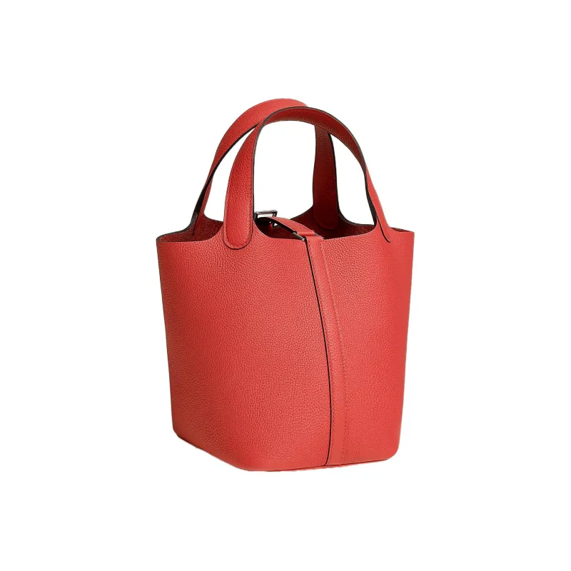 HERMES Picotin Lock Maurice Bullock Leather Basket Bag Handbag Bucket Bag 18 Women's 9T Capucine Orange Red-2