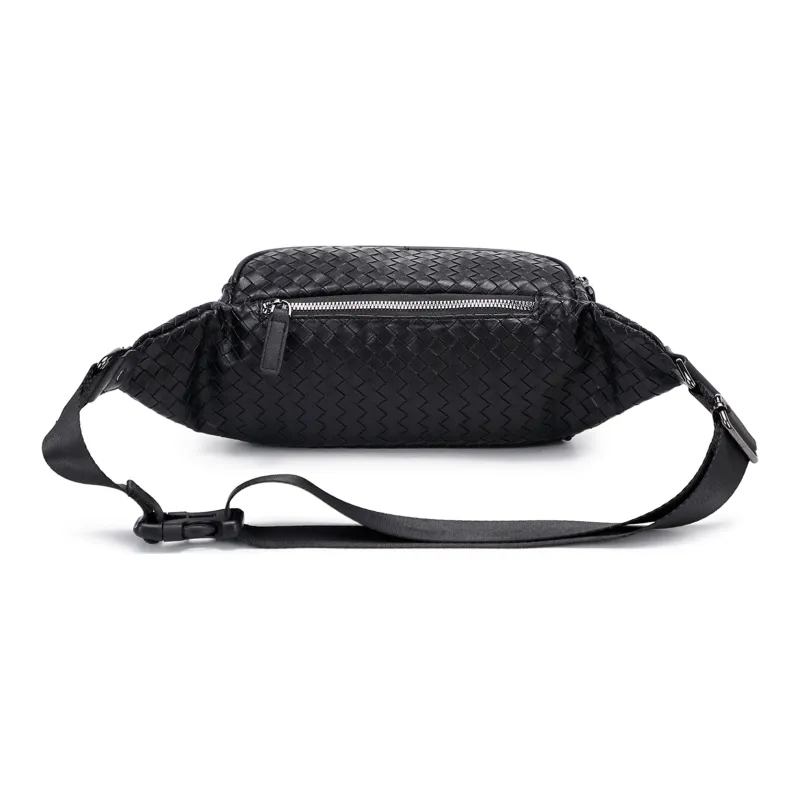 Slazenger Soft Leather One Shoulder Crossbody Bag, Sling Bag, Fanny Pack Regular Unisex Black-3