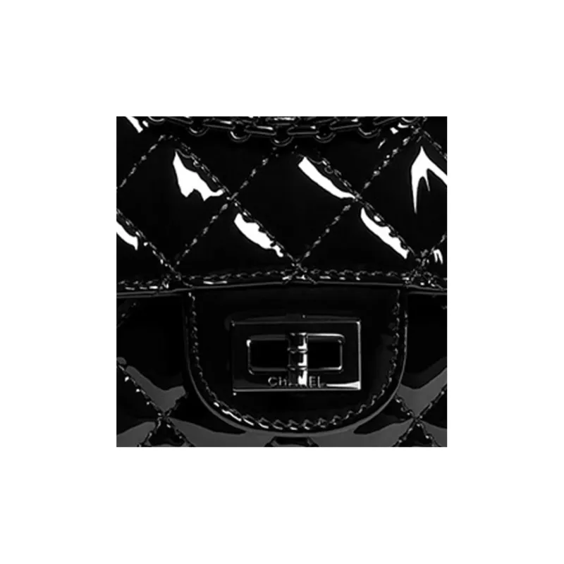 CHANEL So Black2.55 Calfskin Flap Bag, Crossbody Bag, Chain Bag, Shoulder Bag Women's Black-3