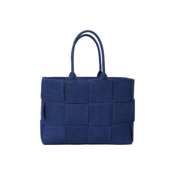 Bottega Veneta Cotton Denim Tote Bag Shopping Bag Handbag Women's Blue