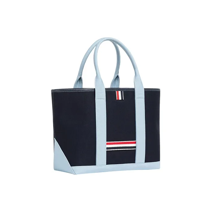 THOM BROWNE Stripe Detailed Tote Bag-1