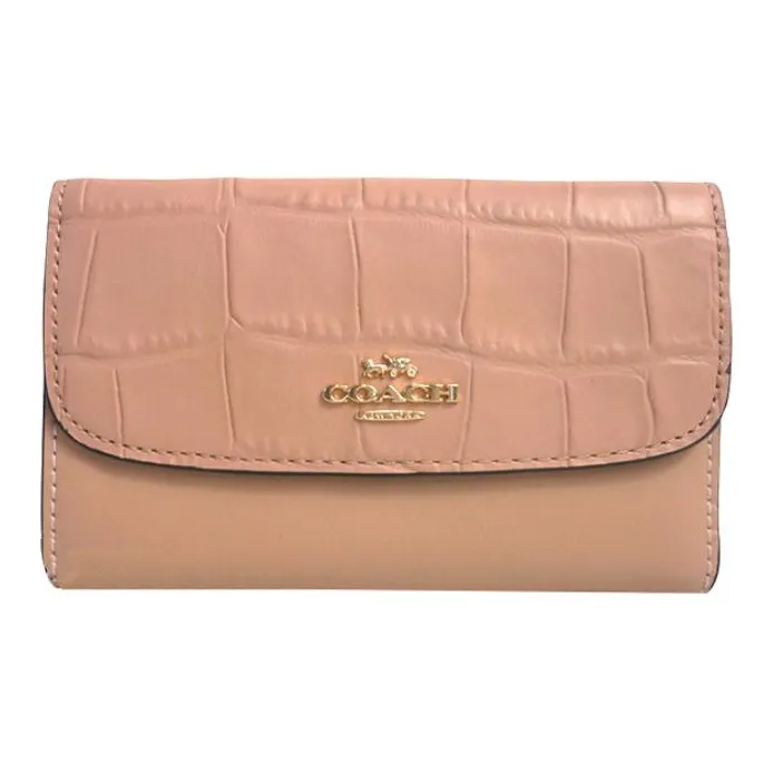 COACH Envelope Leather Wallet Women's Nude-0