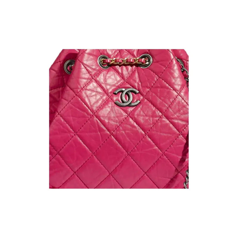 CHANEL Calfskin Backpack Trumpets Women's Pink-4