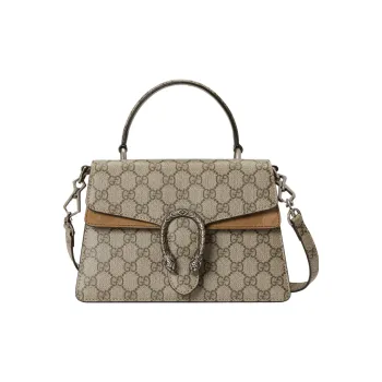 GUCCI Dionysus Canvas With Leather Shoulder Bag, Crossbody Bag, Handbag Trumpets Women's Beige/Ebony