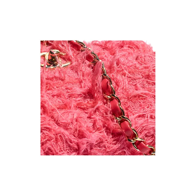 CHANEL Twill Soft Nappa & Metal Mouth Cover Bag, Crossbody Bags, Shoulder Bags Mini Women's Coral & Gold-3