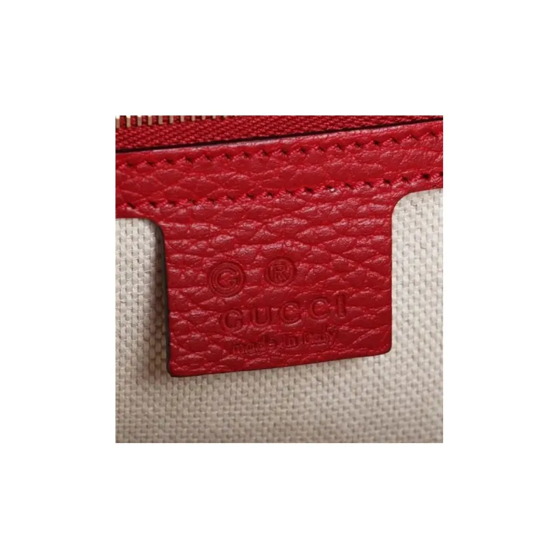 GUCCI Leather Tote Bag Shopping Bag Shoulder Bag Crossbody Bag Handbag Women's Red-8