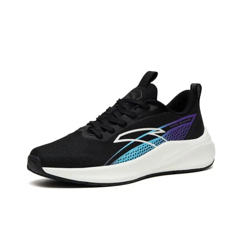 Anta Running Collection Anti-Slip Wear-Resistant Low-Top Running Shoes Men's Black Blue-1