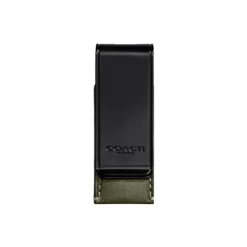 COACH Cow Leather Wallet Bag Merchandise Women's Black & Olive Green