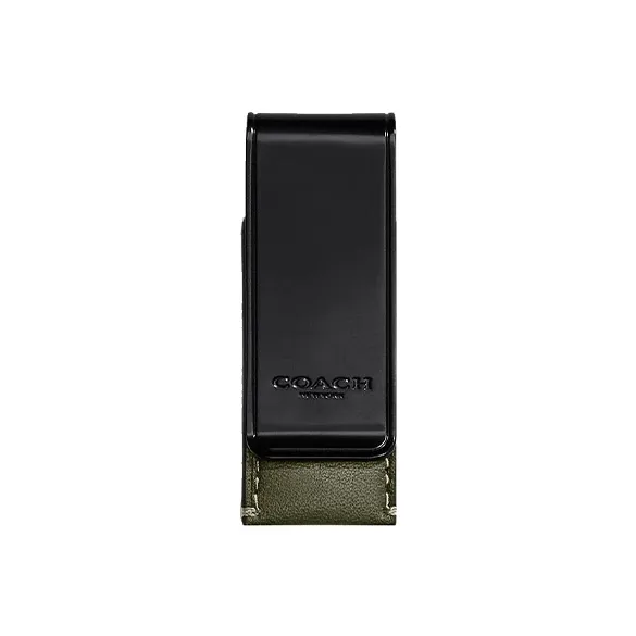 COACH Cow Leather Wallet Bag Merchandise Women's Black & Olive Green-0
