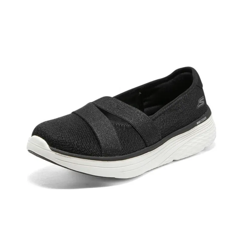Skechers Max Cushioning Cushioned Slip Resistant Abrasion Resistant Low Top Sports Casual Shoes Women's Black-2