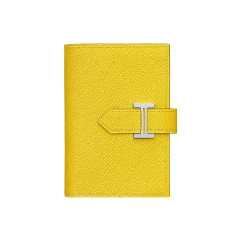 HERMES Bearn Epsom Calfskin Wallet Mini Women's Naples Yellow
