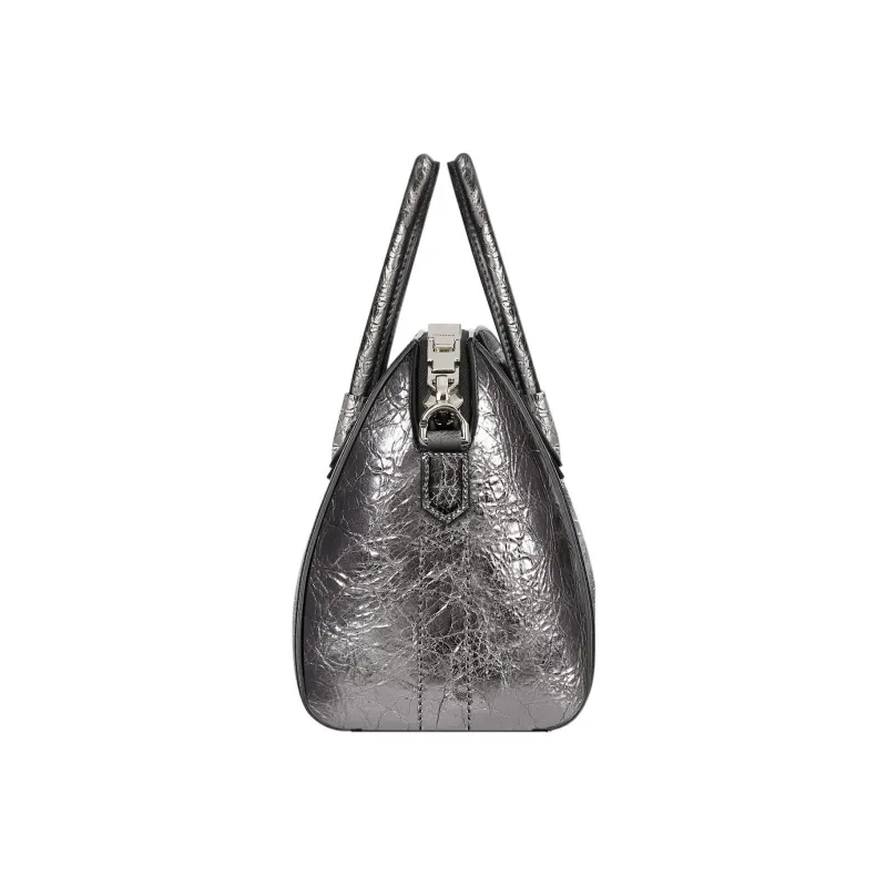 GIVENCHY Antigona Lambskin Shoulder Bag Crossbody Bag Handbag Mini Women's Silver-1