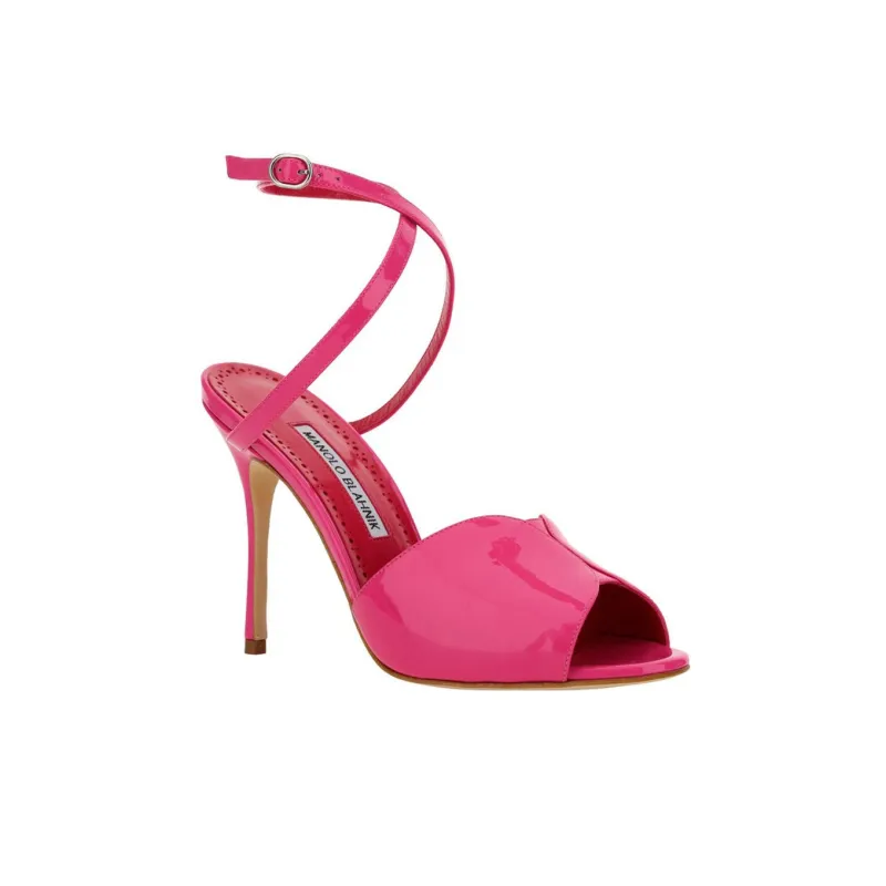 MANOLO BLAHNIK 110mm Shimmer-finish Sandals-2