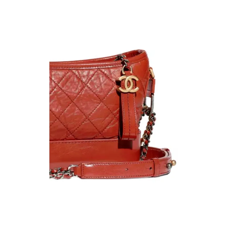 CHANEL Little Golden Ball Cow Leather Hobo Bag, Backpack, Handbag, Shoulder Bag, Crossbody Bag Women's Rusty Red-3