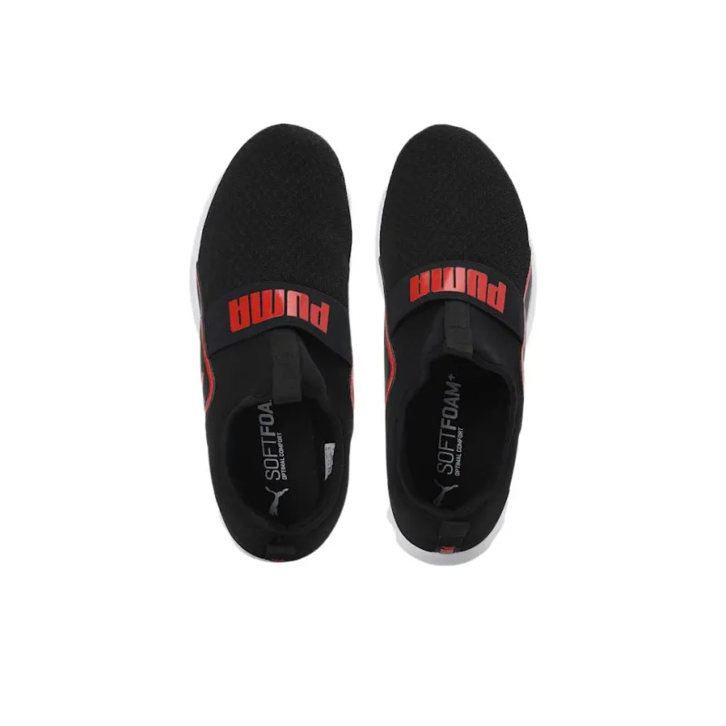 PUMA Swing Slipon Cushioning Anti-Slip And Wear-Resistant Low-Top Running Shoes Men's Black Red-2