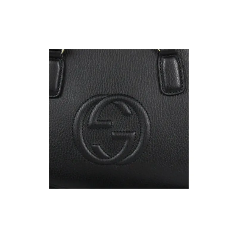 GUCCI Leather Tote Bag Shopping Bag Shoulder Bag Crossbody Bag Handbag Women's Black-4