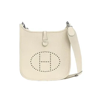 HERMES Evelyne Clemence Bullock Leather Shoulder Bag Crossbody Bag Regular Women's I2 Nata Cream White