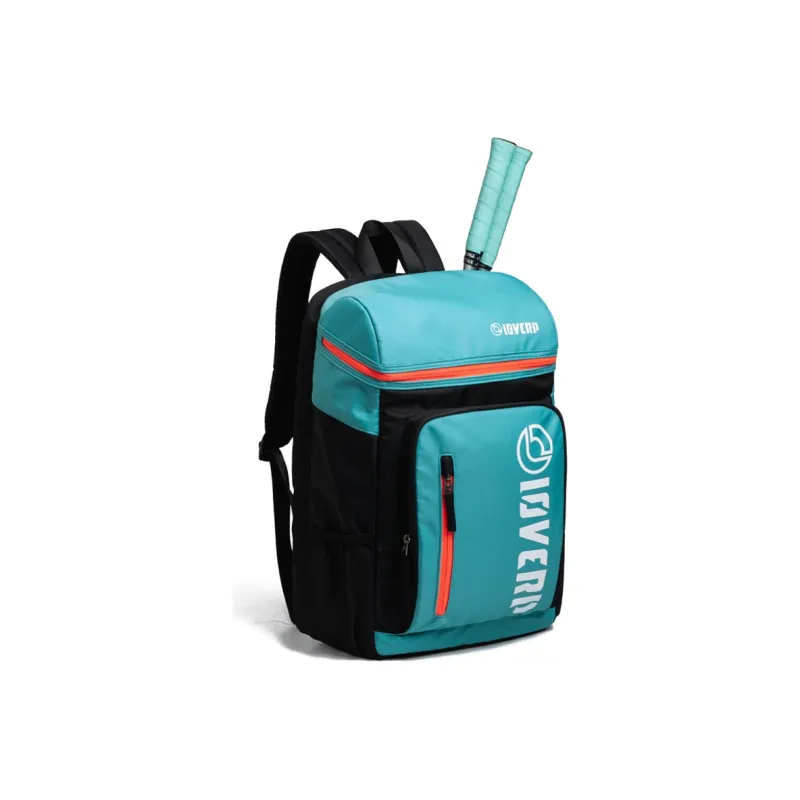 LOVERPUSS Polyamide Badminton Backpack With Racket Storage Large Size Unisex Aqua Blue/Black Orange-4
