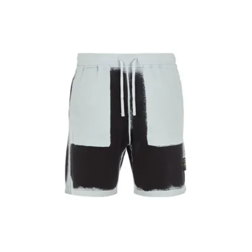 STONE ISLAND Hand Sprayed Casual Shorts Men Sky Color