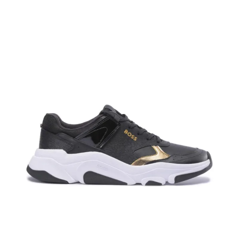 HUGO BOSS Low Top Sports Casual Shoes Men's Black Gold-1