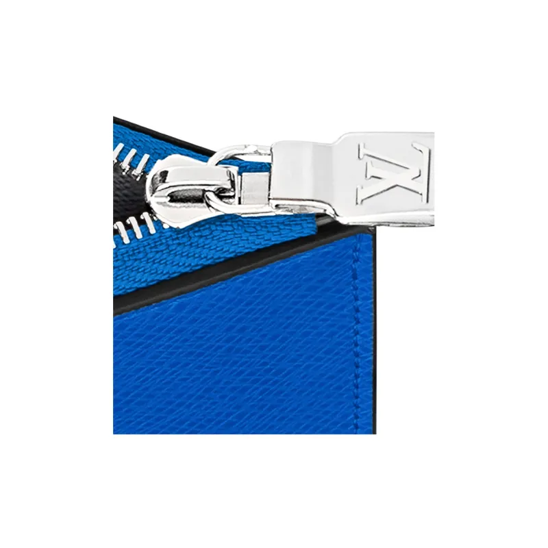 LOUIS VUITTON COIN Taïga Cow Leather Card Holder Men's Blue-5