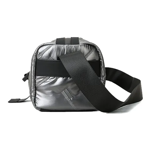 PIERRE CARDIN Fabric Toast Bag, Messenger Bag, Crossbody Bag Men's Silver Gray/Green/Purple-1