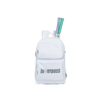 LOVERPUSS Nylon Tennis Bag Backpack Large Size Unisex White/Cool Black