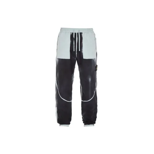 STONE ISLAND Hand Sprayed Casual Pants Men Sky Color