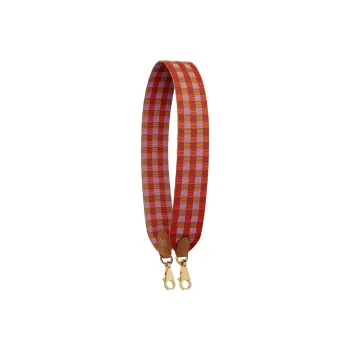 HERMES Maxi Quadrille Canvas With Swift Calfskin Bag Straps Women's Orange Red/Maroon/Imperial Red/Gold