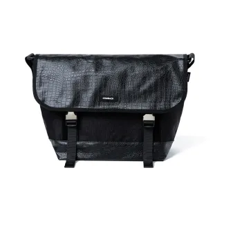 COMBACK Polyamide Messenger Bag Shoulder Bag Crossbody Bag Large Size Unisex Black