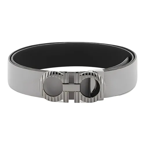 Ferragamo Leather Belts Men Gray