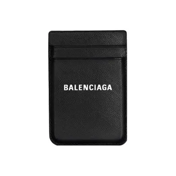 Balenciaga Cash Magnet 2 Card Slots Phone Card Holder Black/White