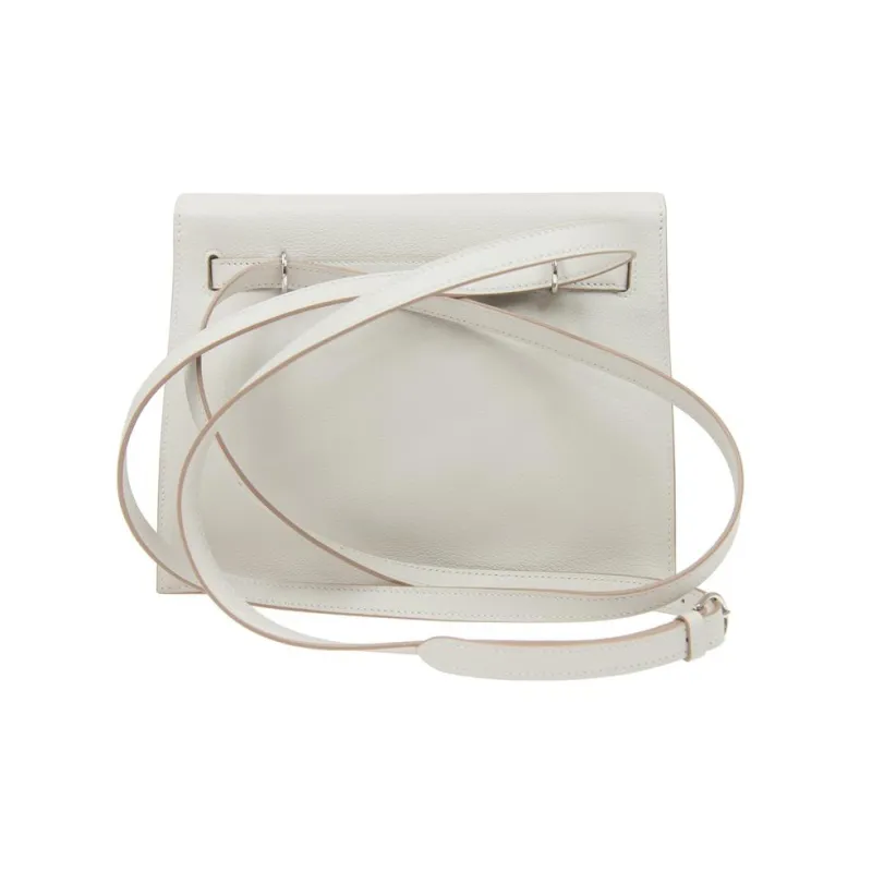 HERMES Kelly Danse Swift Leather Handheld Shoulder Bag Crossbody Bag Handbag Women's 01 Blanc Pure White-2