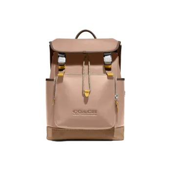 COACH Calfskin With Suede Backpack Large Size Men's Umber