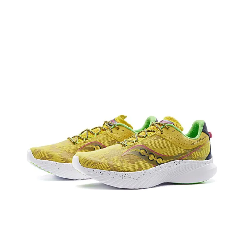 Saucony Kinvara 14 Anti Slip Wear Resistant Breathable Lightweight Low Top Casual Running Shoes Women's Yellow White-2