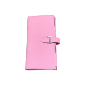 HERMES Bearn Mysore Goat Skin Card Holder, Wallet Women's 3Q Rose Sakura Cherry Blossom Pink