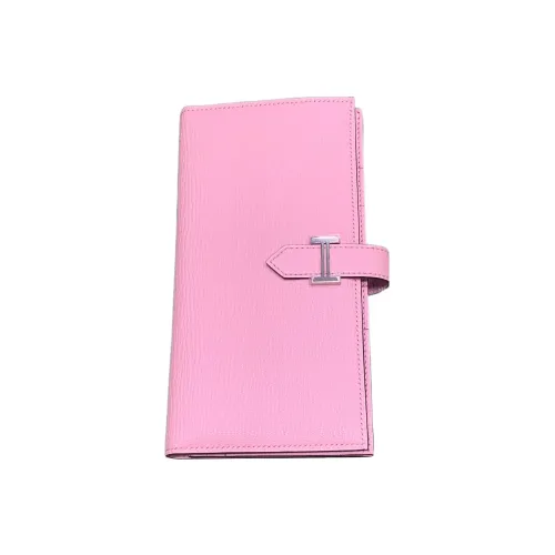 HERMES Bearn Mysore Goat Skin Card Holder, Wallet Women's 3Q Rose Sakura Cherry Blossom Pink