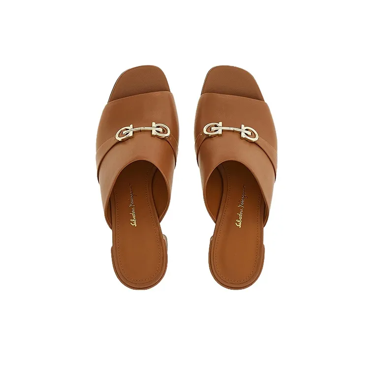 FERRAGAMO Double Gancini Leather Mules-3