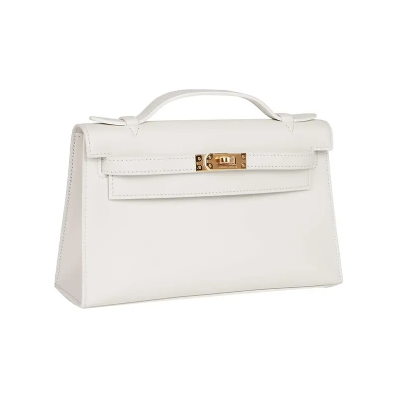 HERMES Mini Kelly Generation 1 Swift Leather Kelly Bag Handbags Regular Women's 01 Blanc Pure White-2