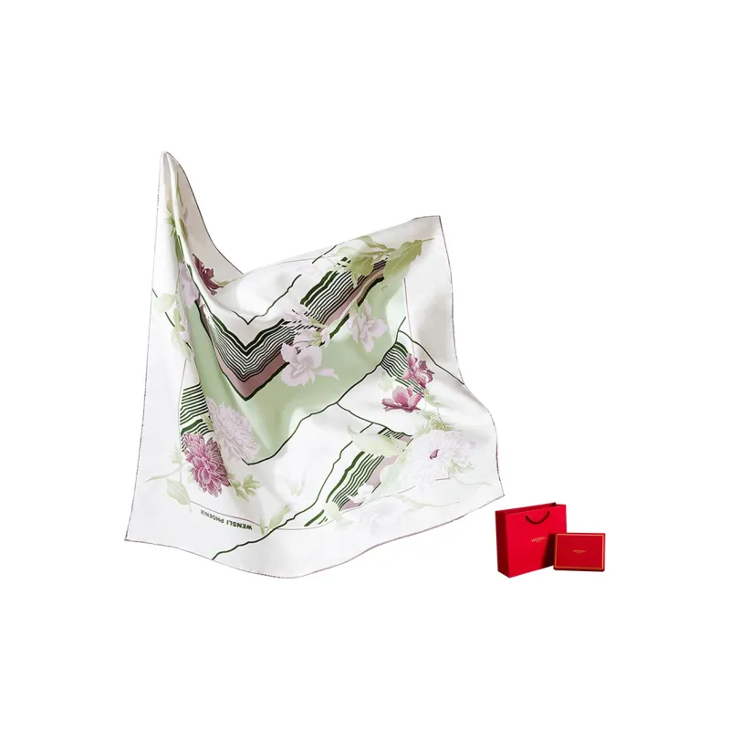 WENSLI 100% Mulberry Silk Scarves Women's-2