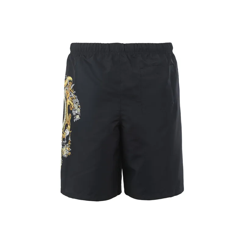 Versace Logo Printed Drawstring Swim Shorts-1
