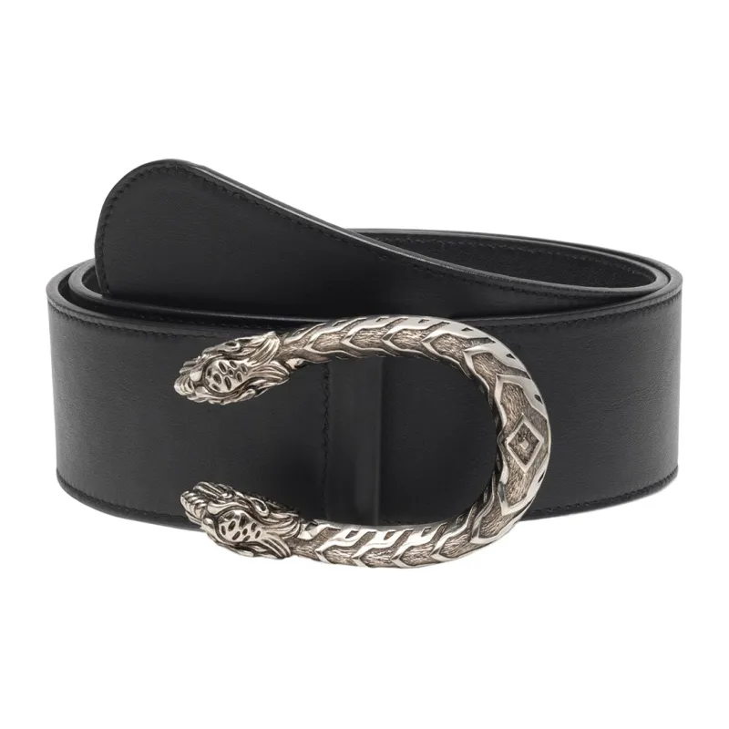 GUCCI Leather Belts Unisex Black-0