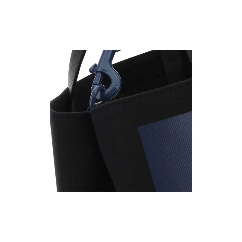 Valentino Canvas With Leather Shoulder Bag, Crossbody Bag, Handbag Men's Black & Blue-3