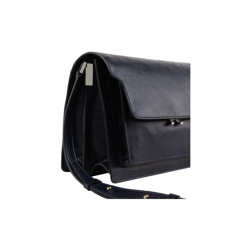 MARNI Trunk Calfskin Crossbody Bag, Shoulder Bag Men's Blue-4